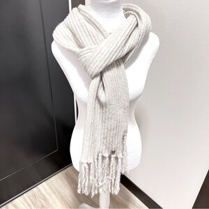 Long Fringe Express Luxurious Knit Scarf Oatmeal